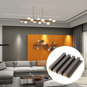 Panneau mural en PVC WPC pour la décoration intérieure, grille de télévision d'entrée à installation rapide CE, panneau WPC cannelé pour la décoration intérieure - Product Image 5