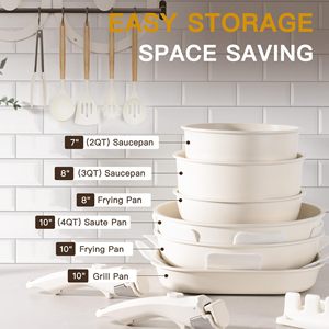 Ventes chaudes, ensemble de casseroles et poêles en aluminium antiadhésif, revêtement multicouche, 20 pièces et plus, compatible four et lave-vaisselle, écologique - Product Image 3