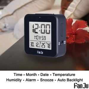 Alarm <b>Clock</b> Digital Electronic Desktop Time Thermometer Temperature Humidity Snooze Calendar Radio Alarm <b>Clocks</b> - Product Image 5