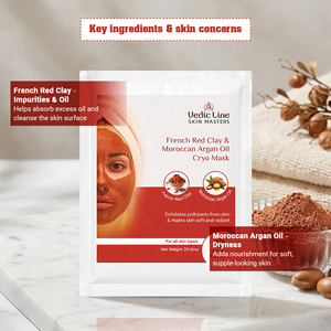 Arcilla Roja Francesa de Lujo y Aceite de Argán Marroquí Cryo para Hidratación Profunda, Reducción de Poros e Iluminación de la Piel - Product Image 4