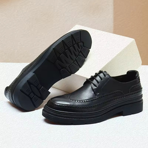 Chaussures habillées Oxford en cuir véritable pour hommes, lacets, antidérapantes, imperméables, respirantes, pour le bureau, les réunions, les mariages, les fêtes - Product Image 3