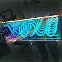 Enseigne lumineuse néon LED personnalisée en acrylique 3D, effet miroir infini, pour la maison ou comme enseigne d'entreprise (Xoxo)