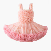Jupe tutu pour filles, robe de princesse, traitement adoucissant, style bretelles, pour spectacle de danse des enfants, costume de fête, pour bébé d'un an