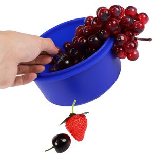 Silicone Lunch Box Round Three Compartment Food Grade Bento Box For Office Travel - Product Image 4