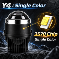 YHKOMS Y4 Projecteur de Feu Antibrouillard Bi-LED 3 Pouces 70W 12V Faisceau Hi/Lo 3 Couleurs 3000K 4300K 6000K 20000 Lumens Rétrofit Universel