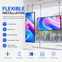 Affichage numérique WiFi CMS haute luminosité, écran LCD mural ou au plafond de 32, 43, 49, 55, 65, 75 pouces pour la publicité des menus de restaurant