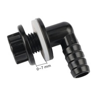 Aquarium Fischbecken Abfluss-Kupplungsadapter Bewässerungswasserrohr-Verbindungen 3/8 Zoll Gewinde auf 14mm 90-Grad-Winkel-Abflussverbinder