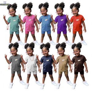 Conjuntos de Ropa de Verano para Niños de Algodón Personalizados, Pantalones Cortos de Ciclista, Ropa Infantil al por Mayor, Conjuntos de Dos Piezas para Niñas, Conjunto de Ropa Infantil 2026 - Product Image 2