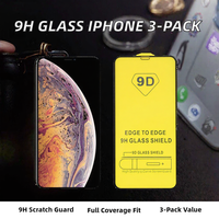 Protection d'écran en verre trempé 9H 3D de qualité AAA anti-rayures pour 13, lot de 3, couverture complète, technologie d'impression soyeuse 9D