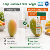 Emballage alimentaire en forme trapézoïdale, sacs personnalisés pour supermarchés, sacs en plastique CPP anti-buée avec fermeture éclair micro-perforée