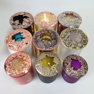 蜡烛盖生产供应商精美的蜡烛配件装饰顶部盖金色金属烛罐盖