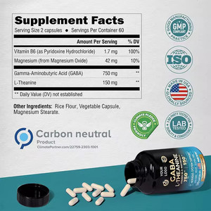 White Label Theanine Capsules 500mg Pure L-theanine Capsules with Vitamin B6 and <strong>Magnesium</strong> <strong>Glycinate</strong> - Product Image 6