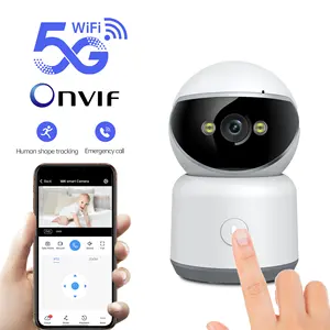 Kamera wi-fi ganda dalam ruangan 2023 mendukung 2.4GHZ anf 5.8GHz wifi 4MP 5MP dengan kamera nirkabel port Lan