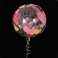 Ballons Bobo Bulle TPU Rond Transparent pour la Saint-Valentin avec Motif Coeur 20 Pouces Confession Party Atmosphère Fournitures