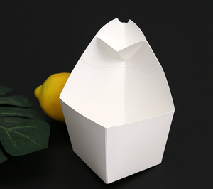 Contenitore monouso <span class=keywords><strong>da</strong></span> asporto di carta bianca a forma di cono <span class=keywords><strong>patatine</strong></span> fritte scatola <span class=keywords><strong>da</strong></span> <span class=keywords><strong>imballaggio</strong></span> <span class=keywords><strong>da</strong></span> asporto scatola di pollo Snack con cavità di Ketchup - Product Image 2