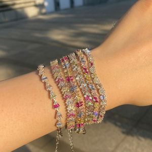 Pulseras de Joyería Fina Coloridas y Elegantes Dylam, Plata S925 con Baño de Rodio, Múltiples Colores, Circonita Cúbica 5A, Pulsera Baguette - Product Image 4