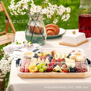 Bandeja de Servir de Madera con Compartimentos para Queso, Frutas, Aperitivos, Uso Doméstico - Product Image 2