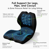 Coussin de siège orthopédique en mousse à mémoire de forme breveté pour soulager la pression, idéal pour les longues sessions de travail, la maison, la voiture et les fauteuils roulants