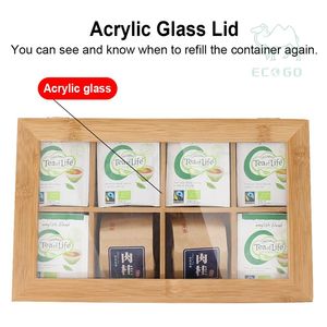 Caja de almacenamiento bien hecha Caja de paquete de azúcar Organizador de té de bambú al por mayor - Product Image 3