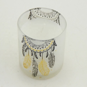 Indien dépoli Cadeau Promotion autochtones Design Verre Bougie Parfumée cire de palme Indian <span class=keywords><strong>ponced</strong></span> Sand - Product Image 3