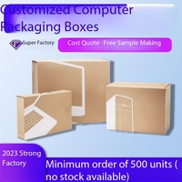 Boîte d'emballage électronique sur mesure pour bureau à domicile, boîte recyclable pour ordinateur portable avec poignée, boîte d'expédition en carton pour tablette et console de jeu