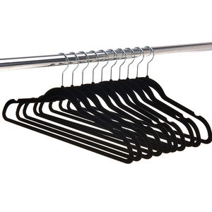 Colgador de traje de terciopelo negro antideslizante, venta al por mayor - Product Image 6