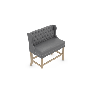 Elegante <span class=keywords><strong>banco</strong></span> tapizado <span class=keywords><strong>para</strong></span> comedor con respaldo <span class=keywords><strong>de</strong></span> ala y detalles <span class=keywords><strong>de</strong></span> clavos <span class=keywords><strong>para</strong></span> isla <span class=keywords><strong>de</strong></span> <span class=keywords><strong>cocina</strong></span> o taburete <span class=keywords><strong>de</strong></span> bar. - Product Image 5