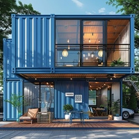 Maison de conteneur plate moderne de luxe de 40 pieds petite maison en bois structure en acier comprend une salle de bain cuisine-pour magasin de supermarché