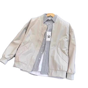 Chaqueta Universitaria Unisex para Hombre y Mujer, Chaqueta Cortavientos con Cuello de Béisbol, Cierre de un Solo Botón, Logotipo Personalizado, para Primavera - Product Image 1