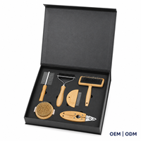 Kit de toilettage pour chat, brosse en bambou, peigne double face, coupe-ongles pour les soins quotidiens des animaux de compagnie