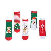 Chaussettes Jacquard de Noël pour enfants 100% coton Garçons Filles Acceptent le logo personnalisé Motif dessin animé Respirantes Style anglais