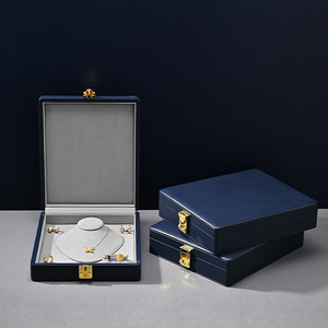 FANXI Wholesale Custom Logo Luxury <strong>Lockable</strong> Premium Leather <strong>Jewelry</strong> Organizer Storage <strong>Box</strong> for Ring Bangle Necklace - Product Image 4
