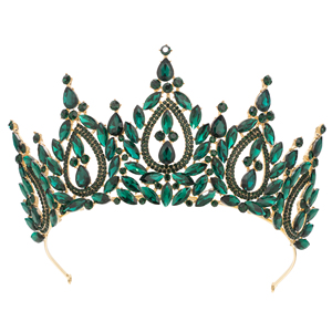 Diadème de concours de beauté en strass pour femmes, diadème de <span class=keywords><strong>princesse</strong></span> en métal à pointes hautes pour coiffure de mariée, défilé, scène, accessoires capillaires bleus et roses - Product Image 3