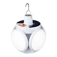 Lampe solaire pliable USB étanche pour extérieur avec crochet de suspension, ampoule LED rechargeable pour la nuit, lampe de camping en ABS pour jardin