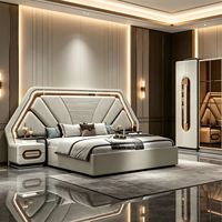 Ensemble de meubles de chambre à coucher de luxe moderne en bois, avec coiffeuse de maquillage moderne de luxe, style français italien, taille king, complet pour filles, hôtel