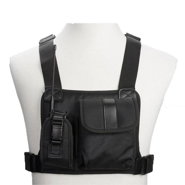 RC-02 Radio Bag Handheld Two-Way Radio Chest Pocket Backpack Nylon Case Bag with 10km Talk Range Plastic Material