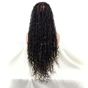شعر مستعار نسائي ثلاثي الشفاف بدانتيل أمامي كامل شعر مجدل بدانتيل رأس شعر بشري + سروال شعر مستعار Dreadlock - Product Image 2