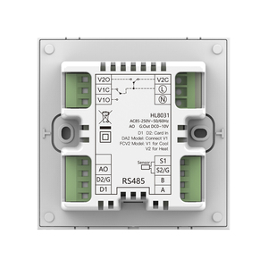 Thermostat tactile 2 tuyaux avec commande marche/arrêt et contrôle du ventilateur EC 0-10V pour FCU RS-485 Modbus 220V AC, montage encastré HL8131 HL8031DA2-SDTL- - Product Image 4