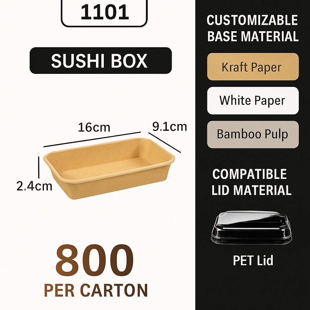 1101 Sushi Box with Lid