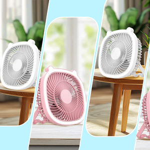 מאוורר שולחן נטענת ארוך טווח עם אור הוביל 3 מהירויות 500 מאוורר usb מופעל מאוורר usb עבור שולחן עבודה ו-מיטה - Product Image 6