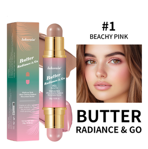 Barra de Bronceador y Rubor 2 en 1 con Logotipo Personalizado de Nuevo Diseño, Barra de Rubor de Maquillaje en Barra de Mantequilla Resistente al Sudor, Gran Venta - Product Image 2