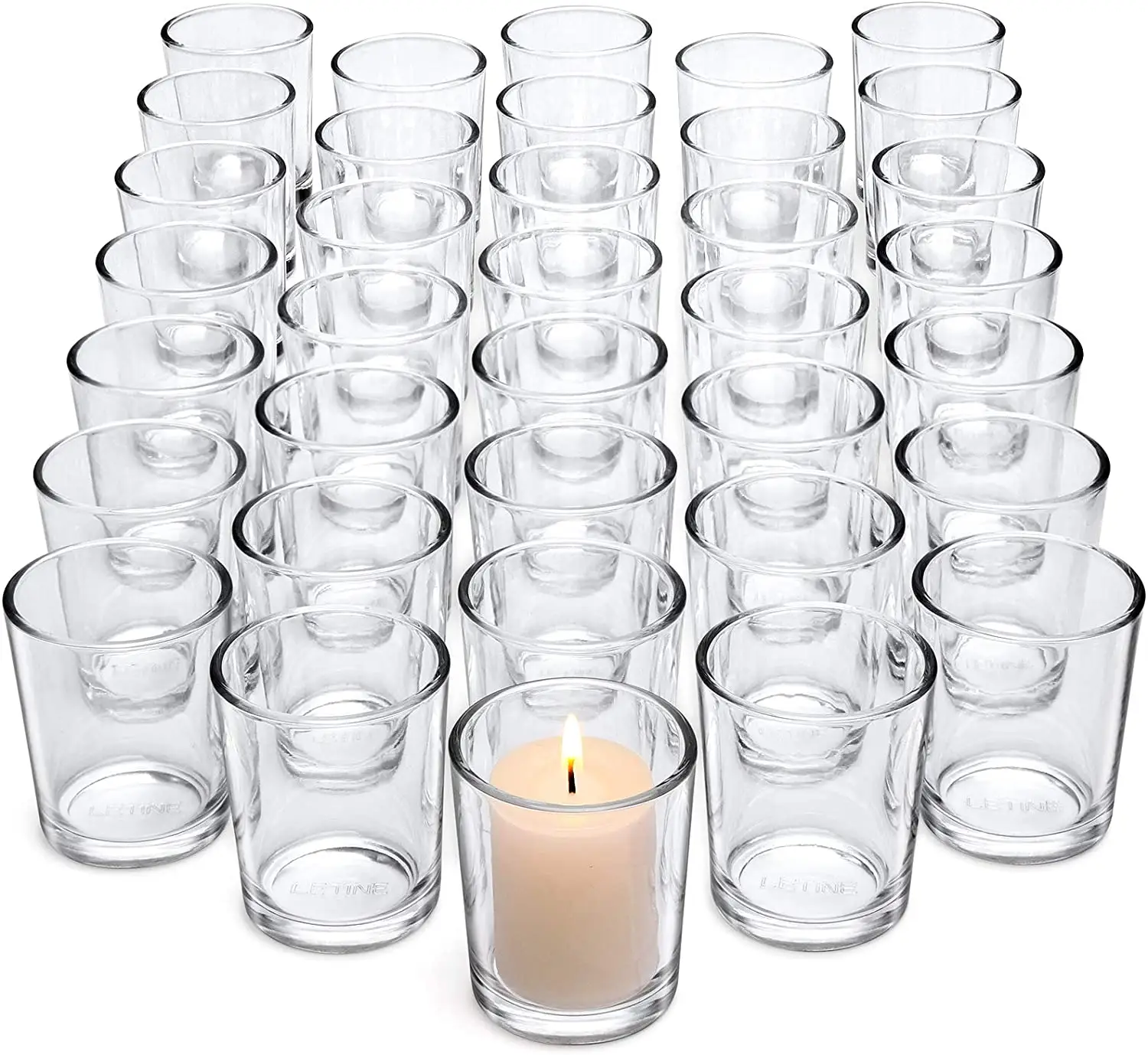 Temizle Tealight cam mumluk mumluklar için teşekkürler veren masa süsü düğün önerin ev dekor