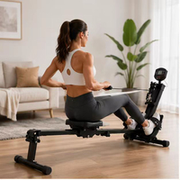 Máquina de Remo Plegable ZHUOBU ZB-RM-1 para Gimnasio en Casa, Capacidad de 150 kg, Remo Simple con Monitor Digital, Equipo de Fitness Cardiovascular