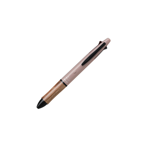 BH41FW-155 Stylo multifonction avec grip en bois couleur terre, 4 couleurs, pointe bille 0.5, crayon mécanique 0.5, type coulissant, quatre tons terre - Product Image 3