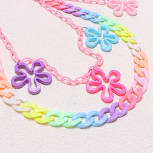 Double Layer Floral Acrylic Pants <b>Chain</b> With Tassel Ring For Casual Wear Unisex Adult <b>Waist</b> <b>Chain</b> Candy Color Design - Product Image 4