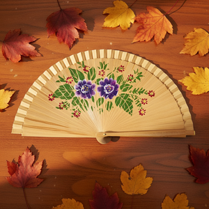 Abanico Plegable Español de 23 cm, Doble Cara, Pintado a Mano, Diseño Floral, para Regalo - Product Image 3