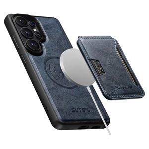 Funda de Lujo de Cuero PU con Soporte y Carga Magnética Inalámbrica para Samsung <span class=keywords><strong>Galaxy</strong></span> S26 Ultra S25 S24, Diseño Grano de Piel de Becerro - Product Image 5