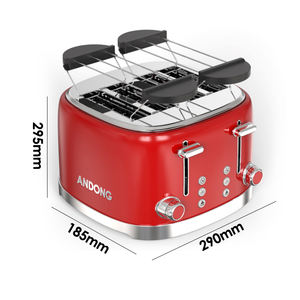 Toasteur à <span class=keywords><strong>pain</strong></span> électrique rétro Andong personnalisé pour 4 tranches en acier inoxydable avec gril - Product Image 3