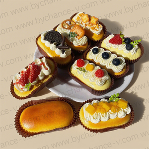 โมเดลเค้กไข่เจียวมะม่วงปลอมเหมือนจริง สำหรับตกแต่งภายในบ้านสไตล์โมเดิร์น และตกแต่งโต๊ะอาหารในห้องครัว - Product Image 6