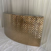 Comptoir de bar rond en acier inoxydable doré de luxe pour les décorations de fête de mariage